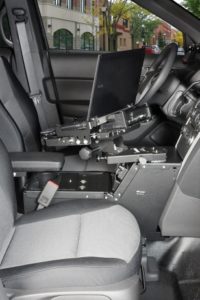 gamber dock inside police cruiser