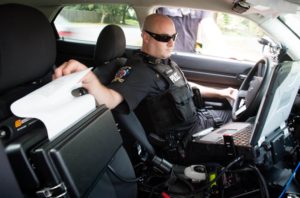 brother pocketjet printer inside the police cruiser