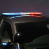 red white and blue led lights on top of a police cruiser