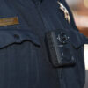 panasonic Arbitrator body cam displayed on officers chest